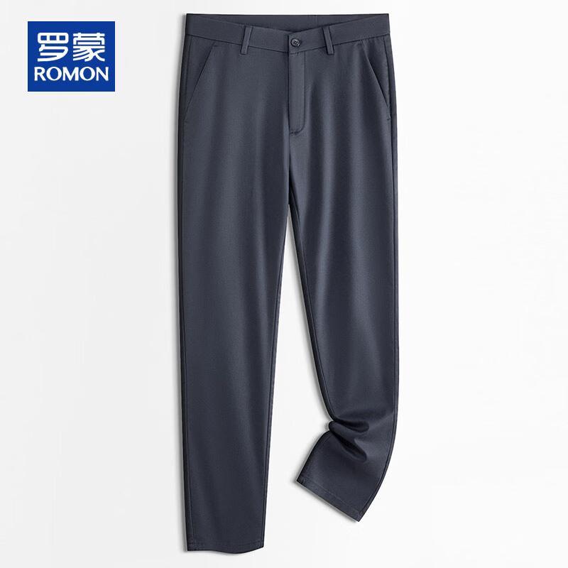 ROMON Men s Lyocell Tencel Straight-Leg Casual Trousers 32