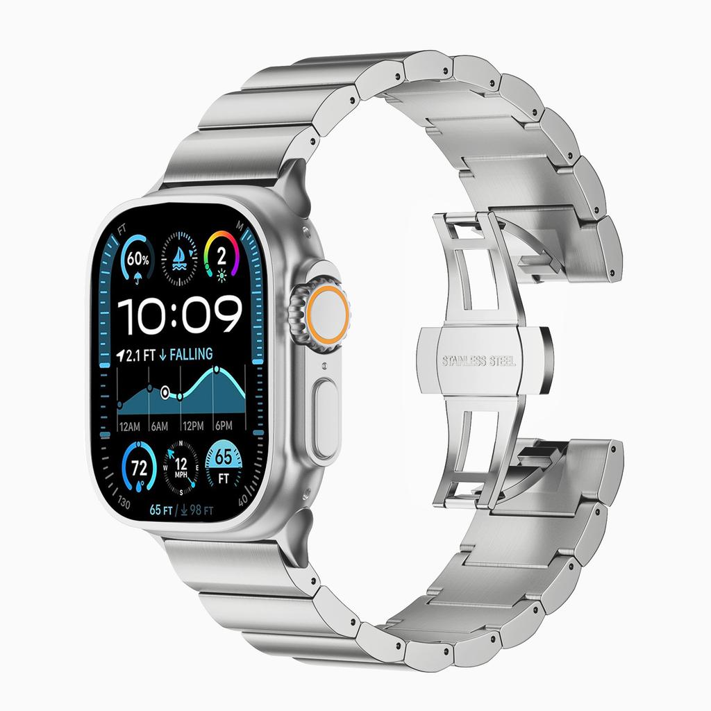 Luxury Titanium Band For Apple Watch Ultra 2 49mm 46mm 45mm 44mm 42mm 40mm 41mm Metal Bracelet For iWatch 10 9 8 7 6 SE 5 Strap