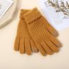 Gloves, knitted jacquard pineapple gloves, thickened warm finger men's and women's foldable non-slip gloves