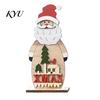 Wooden Christmas Ornaments Nordic Style Ornaments, Cute Santa Claus/Snowman/Reindeer Party Home Accents Figurine for Holiday Table Tiered Tray