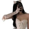 Erotic Lingerie Sexy Lace Strap Gloves Long Seduction Half Finger Gloves COS Uniform Women Qqn