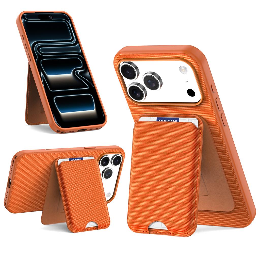2 in 1 Detachable Card Holder Stand Fabric Phone Case For iPhone 17 Pro Max 16 Plus 15 14 13 12 11 Shockproof Portable Cover