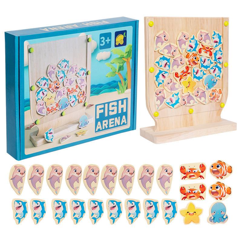 Shark Wooden Fun Dolphin Marine Creature Shape Logic Training Board Game