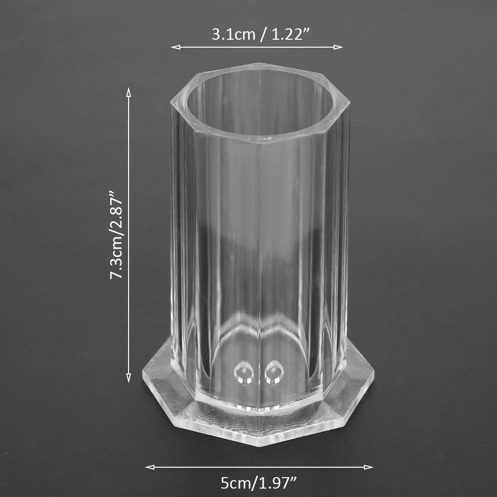 Nail Art Brush Storage Holder Painting Pen Case Organizer Manicure Tool Container (Transparent)