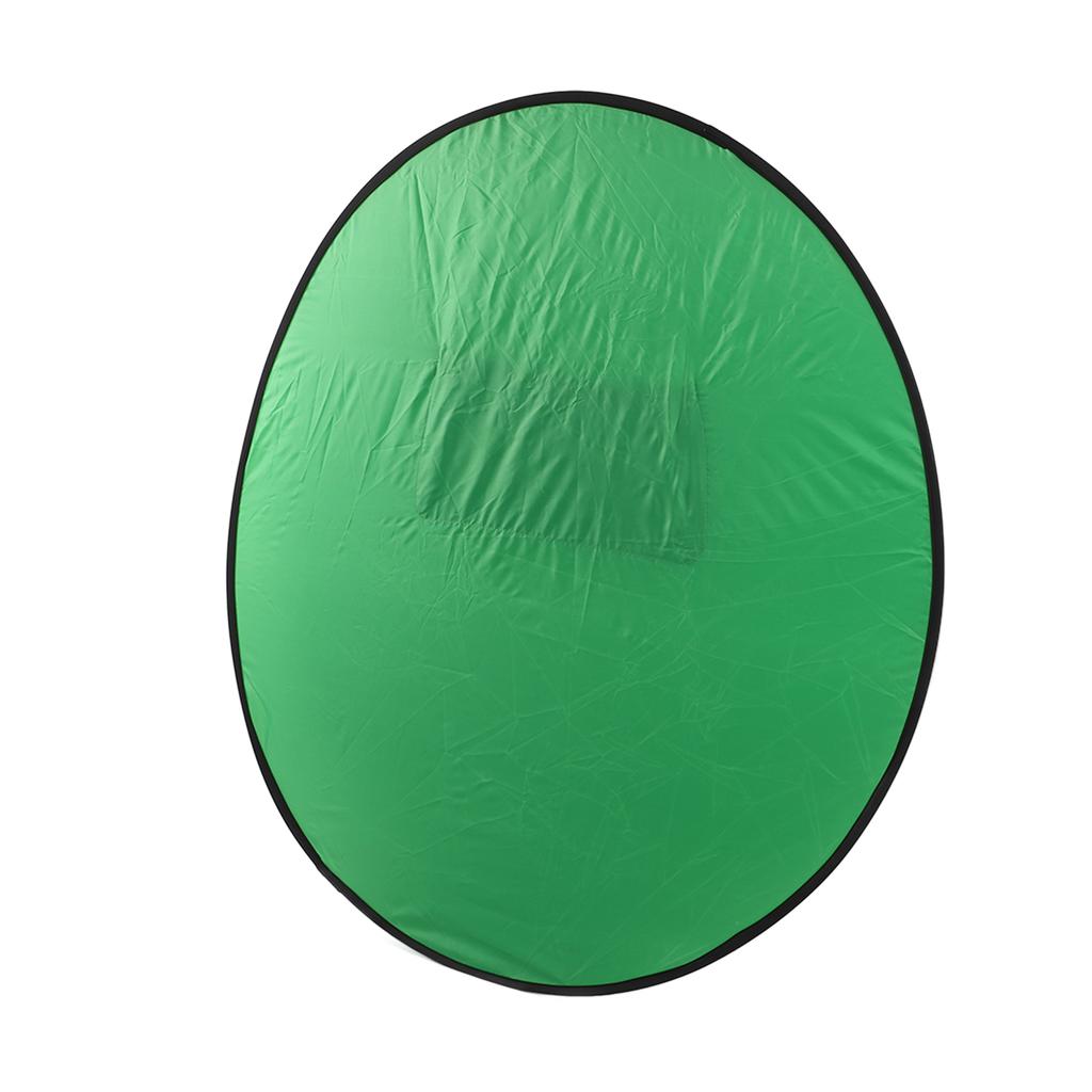 142cm Round Green Backdrop Double Sided Collapsible Background Screen for Live Streaming Video Conference