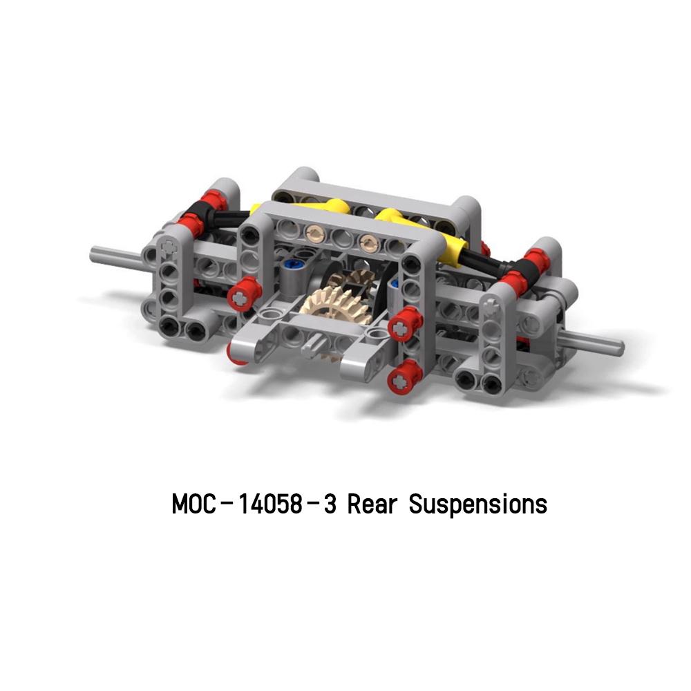 MOC-10458 Einfache Vorder- und Hinterradaufhängungen mit Stoßdämpfern für Bausteine MOC Auto-Chassis-Modell Mechanische Modifikation