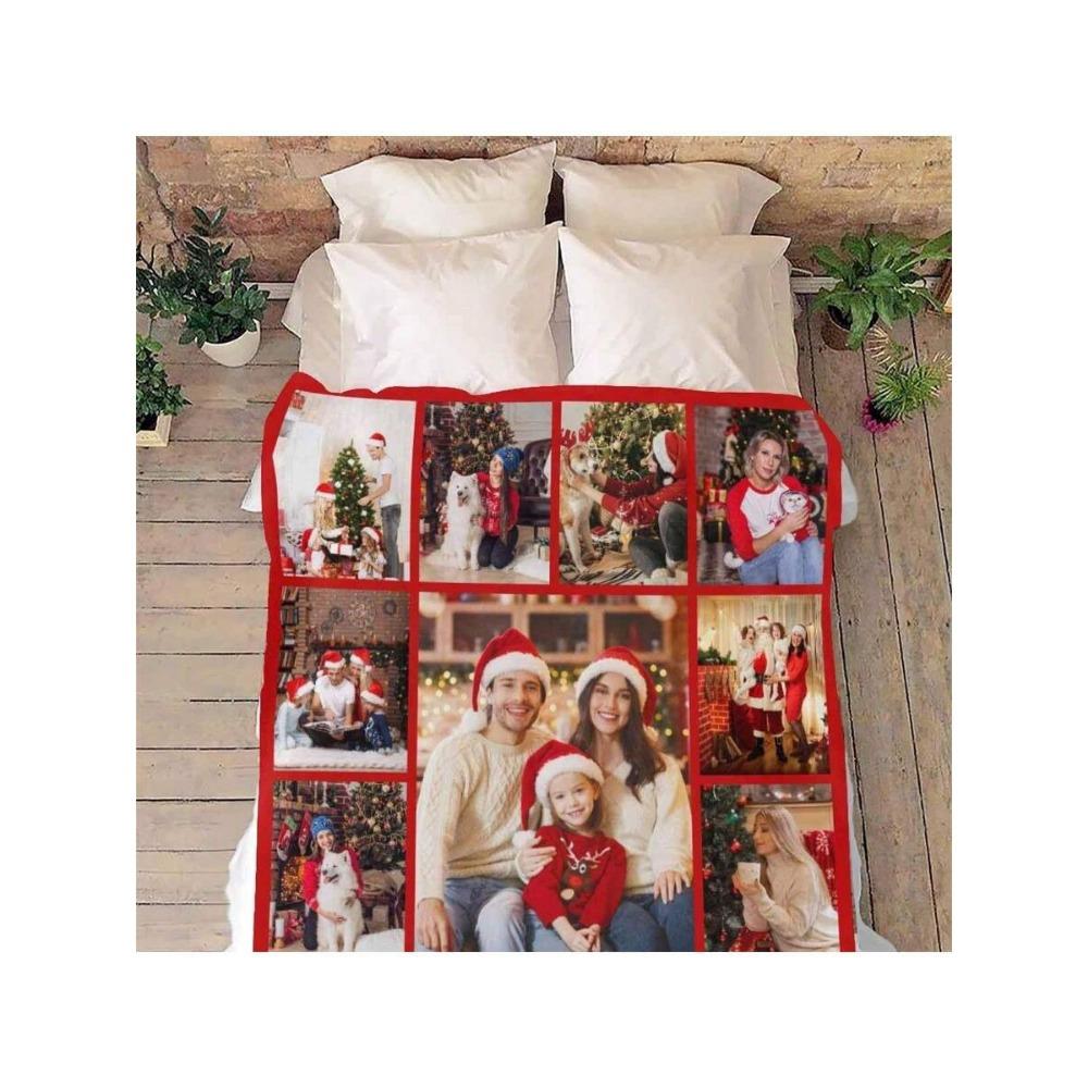1PC Personalized Flannel Blankets With Multiple Custom Images Soft and Comfortable Perfect For Gifting To Friends and Family