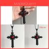 Gothic Cross Necklace With Red Crystal Pendant For Women And Men