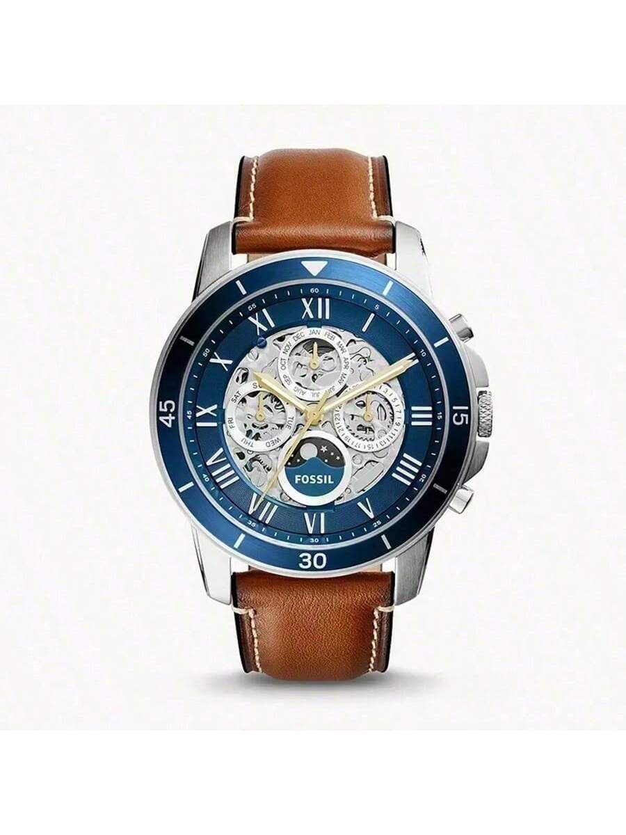 Herrenuhr Grant's Automatisch Mondphase Schwarzes Zifferblatt ME3140 braun
