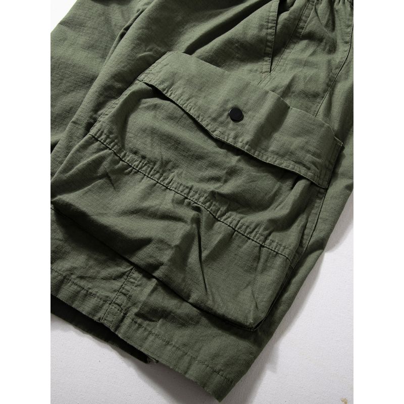 Cargo Shorts Men's Summer Fashion Brand Trendy Large Pocket All-Match Middle Pants Japan fashion Loose Straight Cotton Shorts Fashion