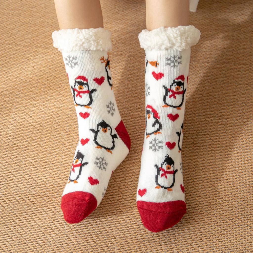 Christmas Socks, Floor Socks, Winter Socks, Snow Socks, Plush Socks, Coral Socks, Home Socks, Sleep Socks
