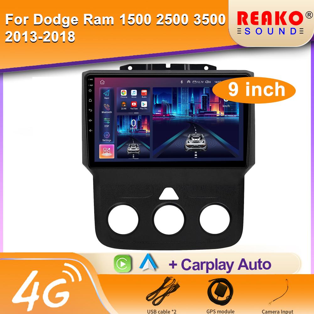 Android Auto Car Radio GPS Stereo for Dodge Ram 1500 2500 3500 2013-2018 Multimedia Video Player Manual AC Carplay  HeadUnit