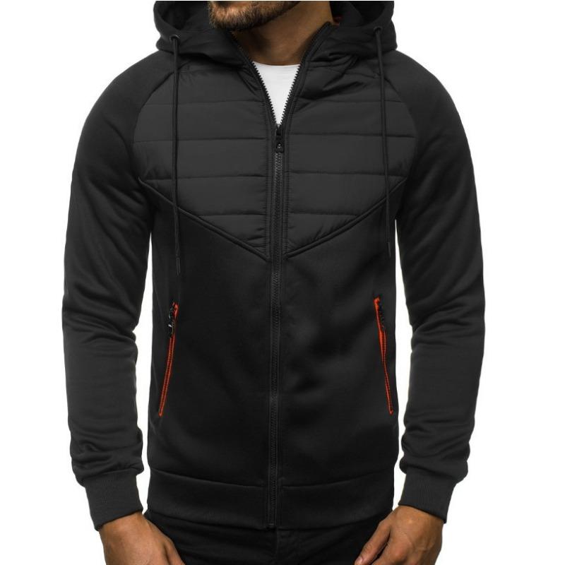 New Casual and Fashionable Cotton Jacket for Men for Autumn and Winter Men's Coat Color-blocking Cotton Jacket Cardigan Sweater