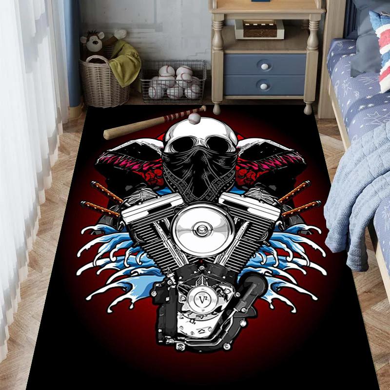 Skull Wings Engine Power carpet Suitable for all seasons printing Protective pad Office chair cushion Fashion