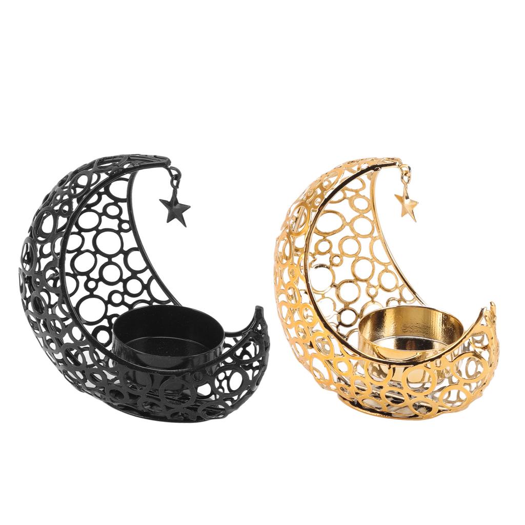 Romantický měsíční svícen Železný dutý svícen na svatby Vánoční dekorace Jídelní Káva