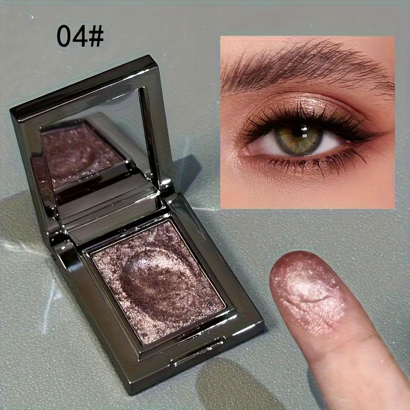 Paleta de Sombras de Ojos de Color Metálico con Brillo y Shimmer Impermeable Resistente al Sudor Fórmula Suave Difuminable para Festivales de Música Fiestas