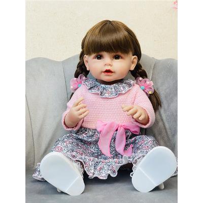 Full Body Soft Silicone Lifelike Real Touch Reborn Baby Girl Lovely Betty With Long Hair Toddler Princess Doll