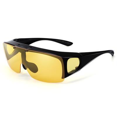 Sobregafas de sol polarizadas nocturnas Pesca nocturna Días lluviosos o nublados Lentes de sol para conducir de noche Lente amarilla Lentes de visión nocturna Sobregafas Br'Guras