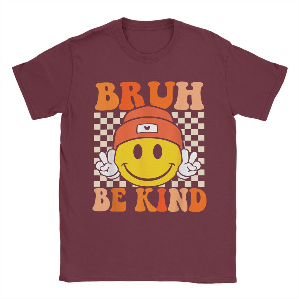 Bruh Be Kind Unity Day Orange Anti Bullying Kindness T Shirt Men's   Humor T-Shirt Round Collar Tee Shirt Short Sleeve Tops