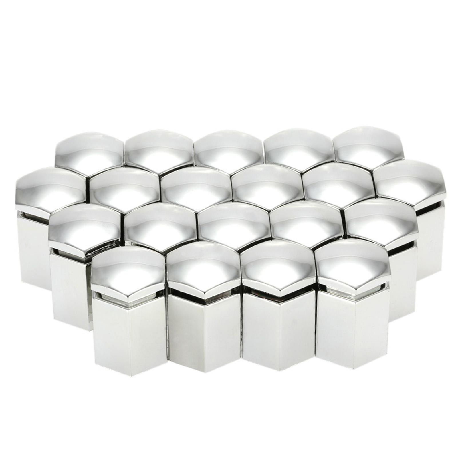 

Набор из 20 шт., 17 мм, пластиковые колпачки для болтов с гайками колес автомобиля для Vauxhall серебряный