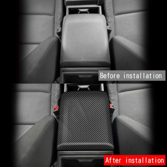 Carbon Fiber Look Central Storage Box Decor Cover For Toyota Tacoma 2024