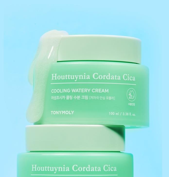 Tonymoly Houttuynia Cica Crème Rafraîchissante 100ml | Gel Apaisant & Hydratant pour Peaux Sensibles