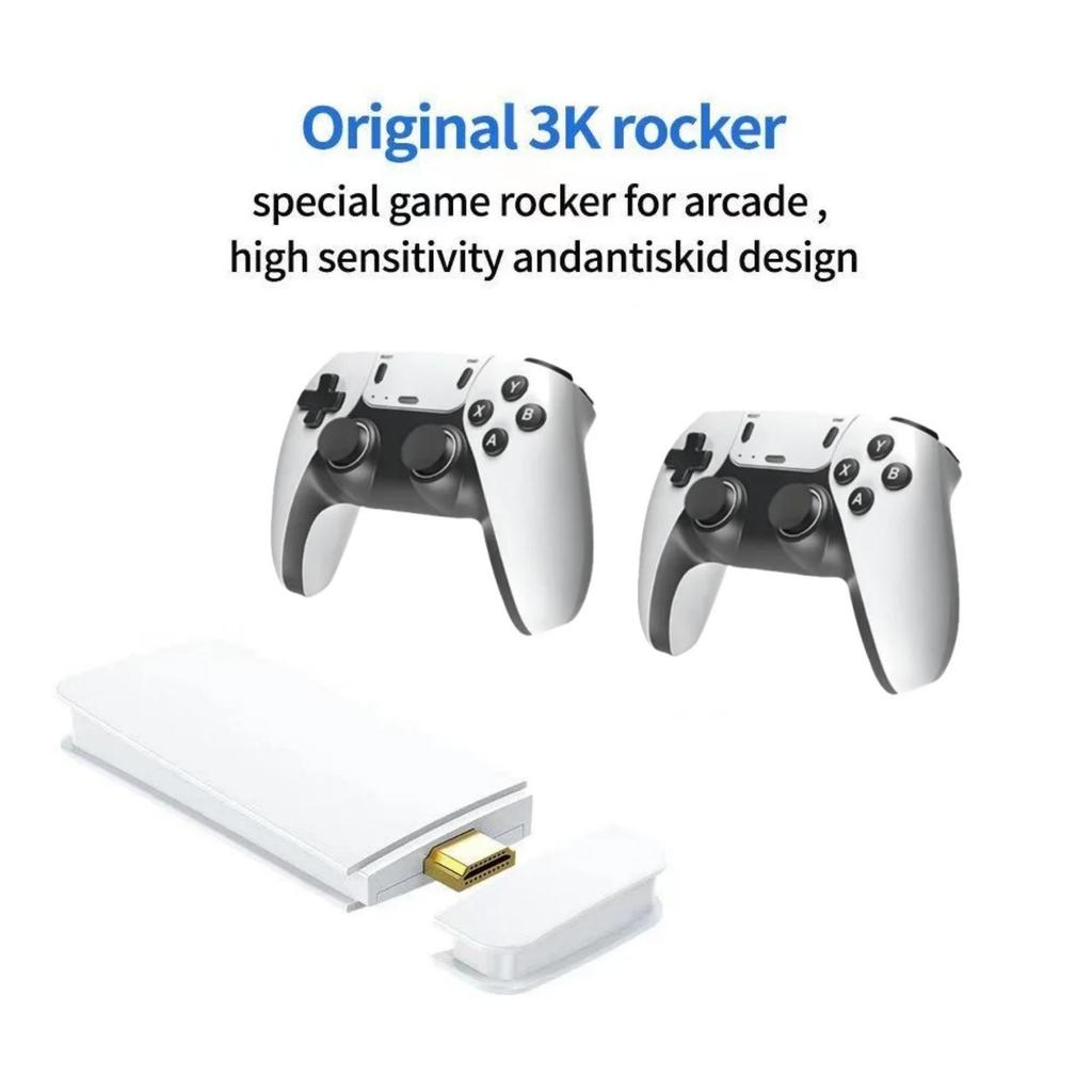 M15 Wireless Retro Game Console with 40,000 Built-in Classic Games, 4K HDMI TV Output, 2.4G Wireless Controller, 64G Nostalgic Game Stick
