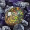 Lab-Created Opal Loose Gemstone Multicolor Oval Cut 11.55 ct Ethiopian October Birthday Birthstone