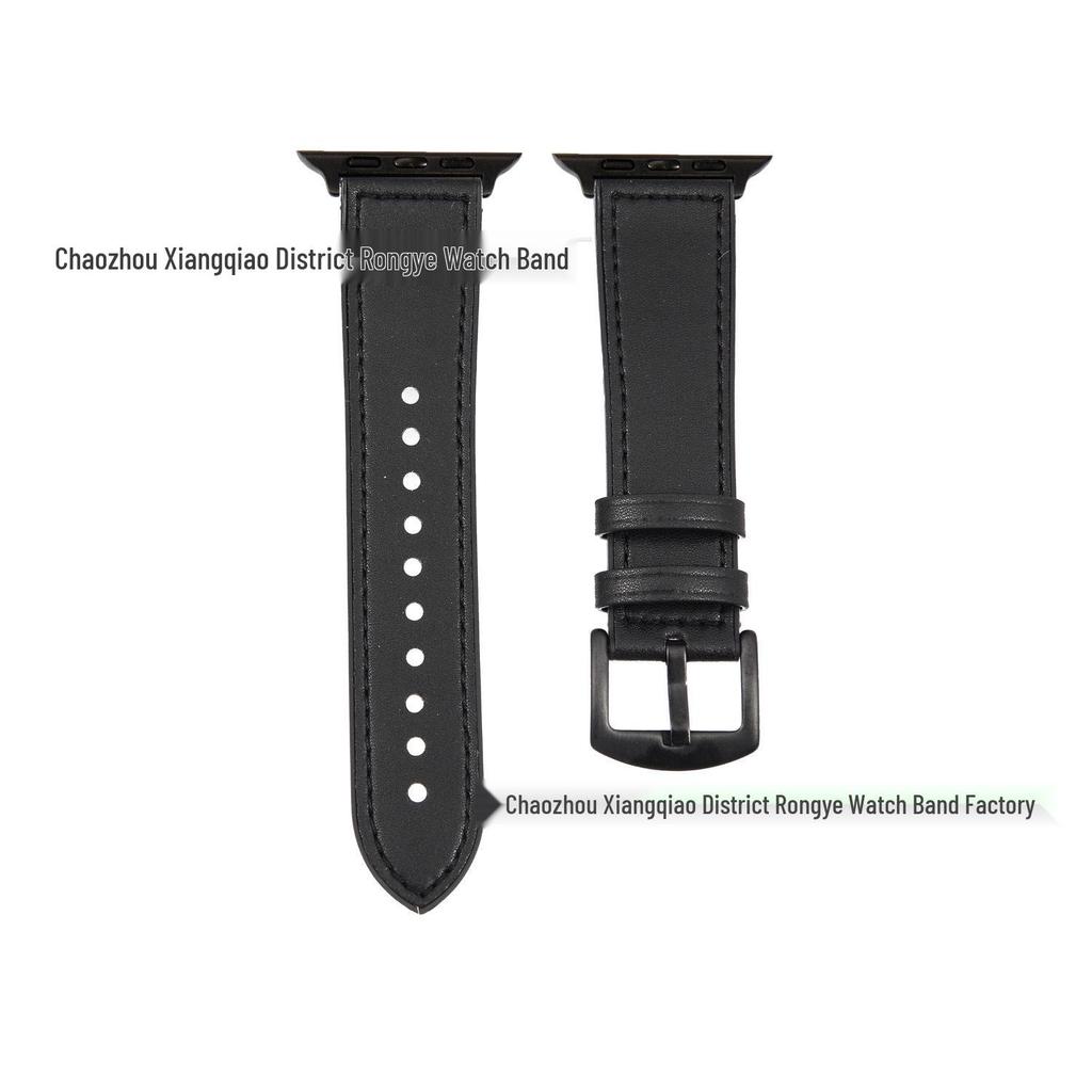 Compatible Silicone Leather Straps for Apple Watch Series 3-8