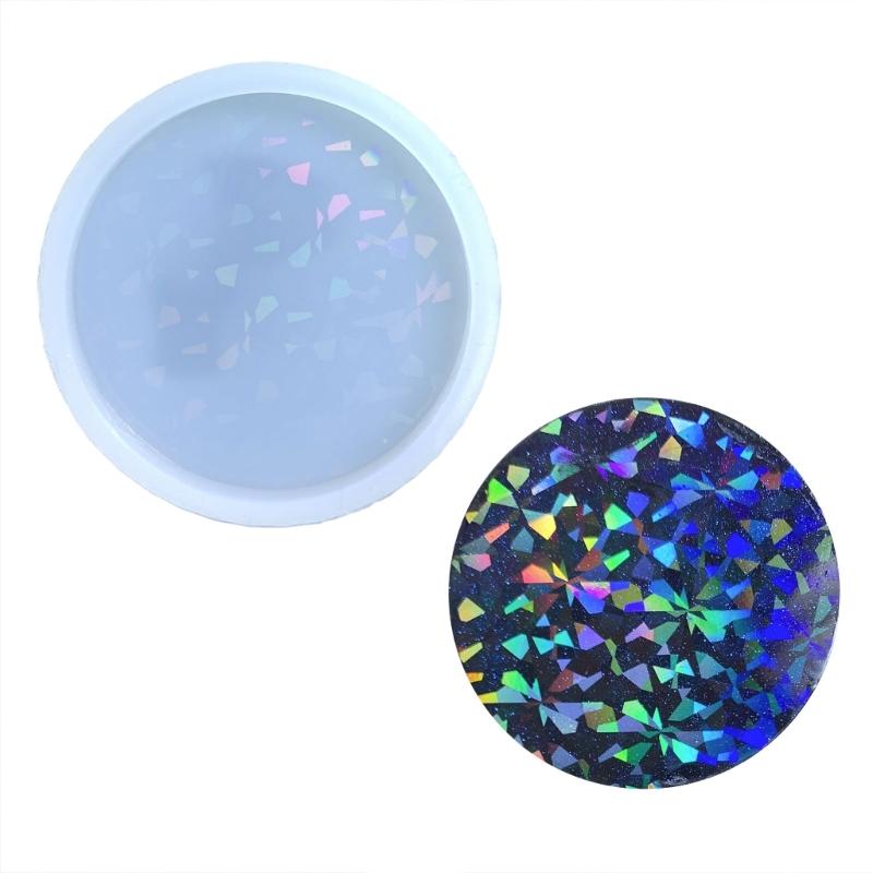 Holographic Resin Molds Silicone,Resin Coaster Molds Round Coaster Molds for Resin Casting,Epoxy Resin Mold for Cups Mat 1
