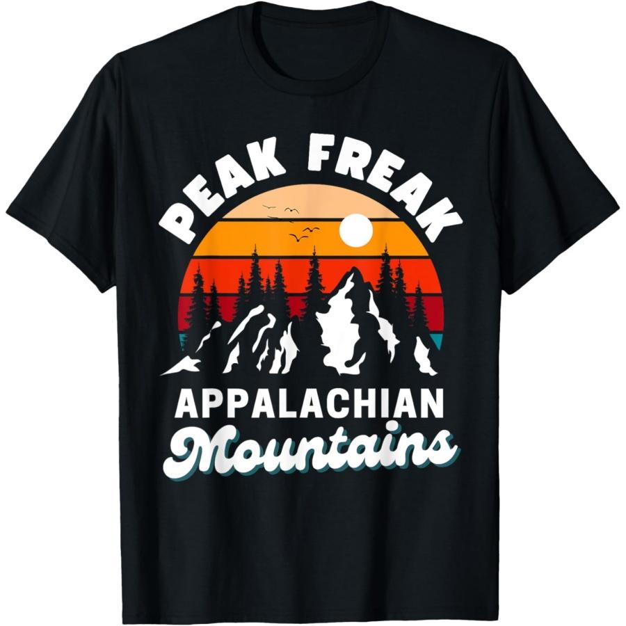 

Funny Appalachian Mountains Peak Freak Retro Nature Hiking T-Shirt XXXXXL чорний