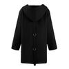 Women's Casual Fashion Solid Color Long Sleeved  Pocket Casual Single Breasted Hooded Jacket