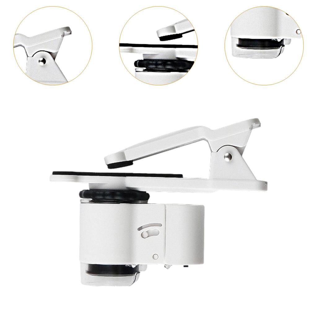 45x Mini Mobile Phone Microscope Cell Magnifying,Jewelry Appraisal,LED Lighted Pocket
