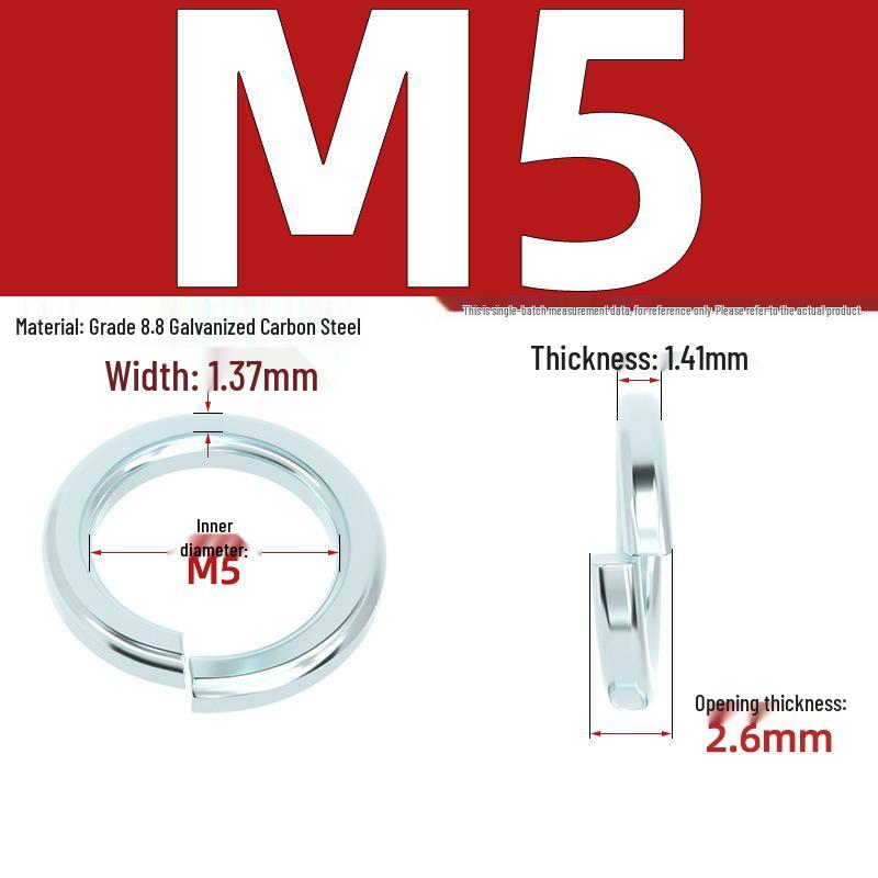 Grade 8.8 Galvanized Open Coil Spring Washer, M3-M30mm