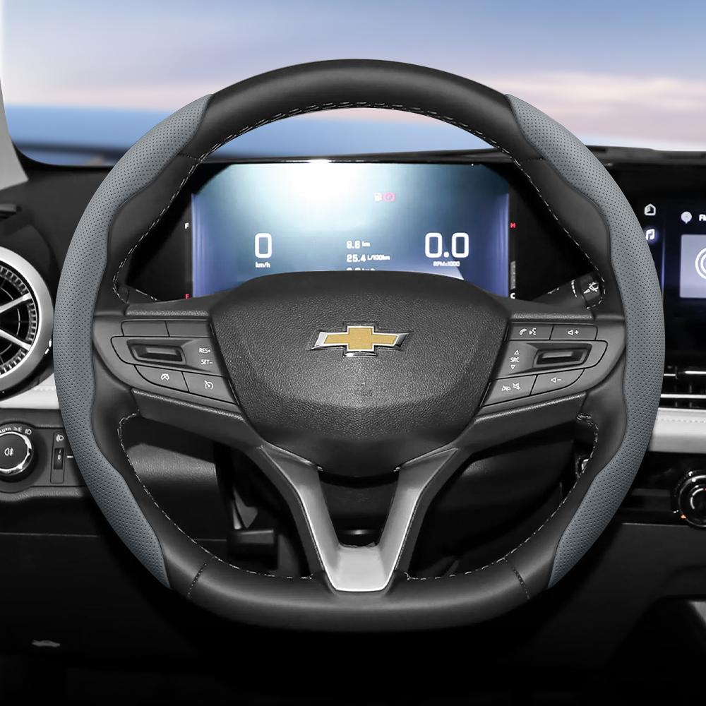 Suitable for Chevrolet Breathable Holes Leather Steering Wheel Cover Segmented Quick Release Design Non-Slip and Durable Cruze Spark Captiva Orlando L