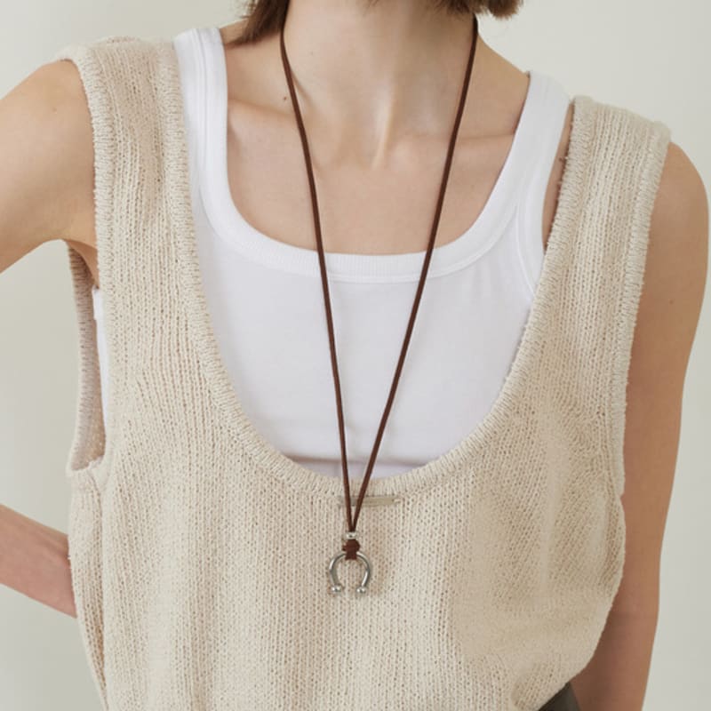 Fromwhere Hoop Neckless Brown