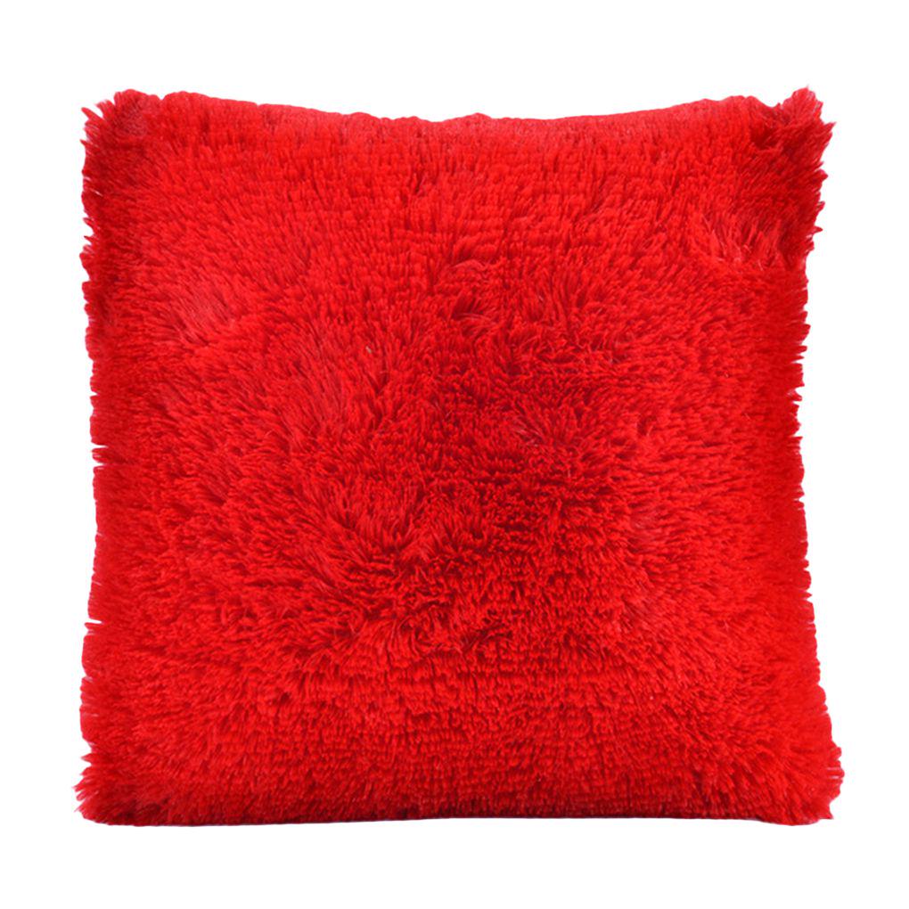 Throw Home Decoration Fur Fluffy Sofa Pillow Soft Plush Cushion Cover