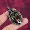 Dragon Bloodstone Gemstone Pendant Copper Wire Wrapped Jewelry Handmade Pendant