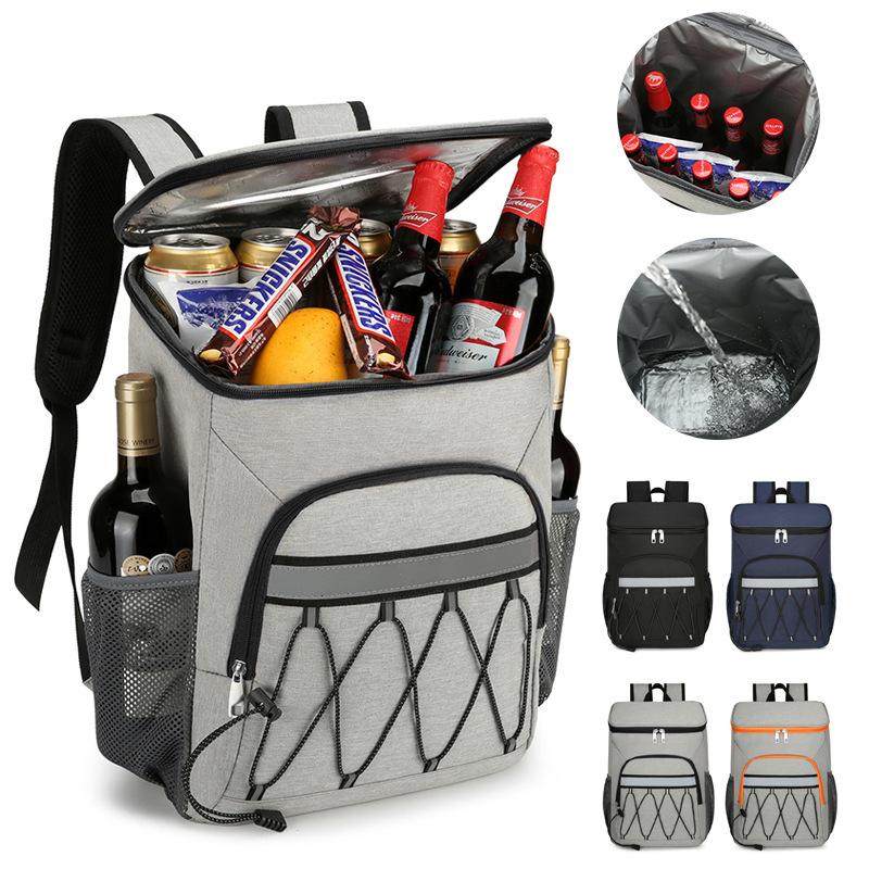 Backpack Thermal Insulation Bag Oxford Cloth Large-Capacity Outdoor Picnic Backpack, Multi-Functional Anti-Splashing Picnic Bag