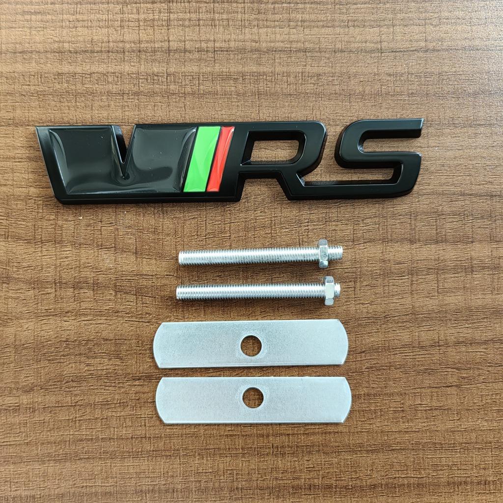 3D Metal RS Logo VRS Emblem Car Grill Badge For Skoda Kodiaq Rapid Fabia Octavia 1 2 3 A5 A7 MK1 MK3 MK4 VRS Sticker Accessories