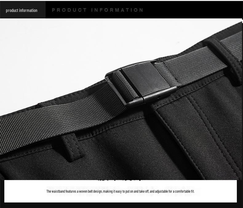 Men's Fleece-Lined Softshell Outdoor Pants: Windproof & Waterproof for Autumn/Winter, Plus Size Available