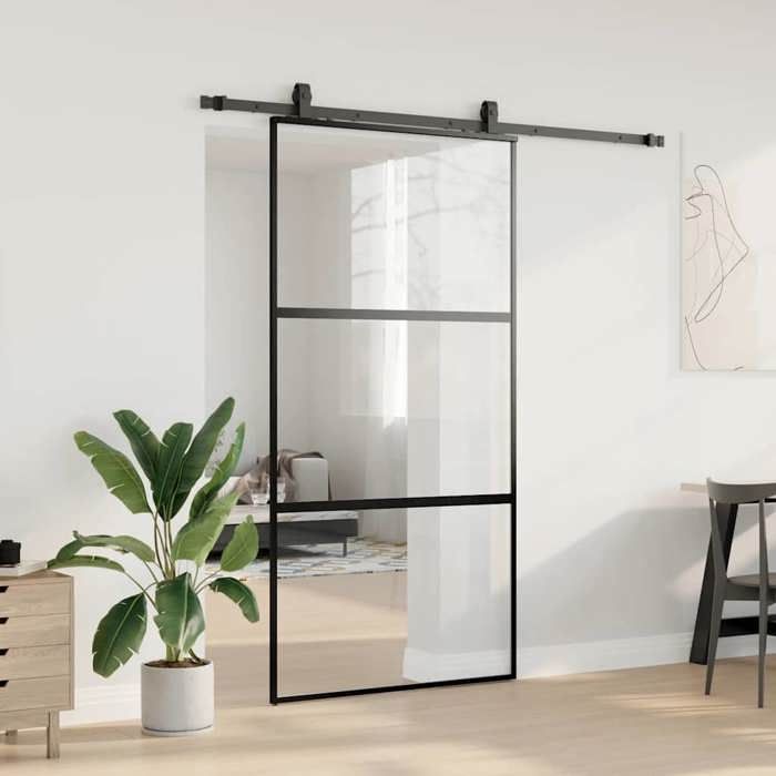 VidaXL Sliding Door with Black Hardware Kit 102.5x205 Cm, Sliding Door On Rail, Sliding Door 3375876