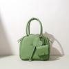 Bolsa Boston de couro bovino de primeira camada com padrão de lichia nova bolsa de mão feminina bolsa de ombro pequena leve de alta qualidade feminina
