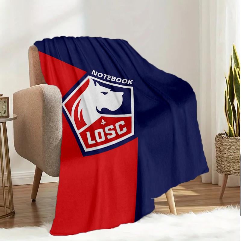 Lille Football Club Emblem Blanket Lightweight Ideal Bedding Blanket Perfect for Travel, Camping, Living Rooms, Offices, Sofas, Fan Christmas Gift