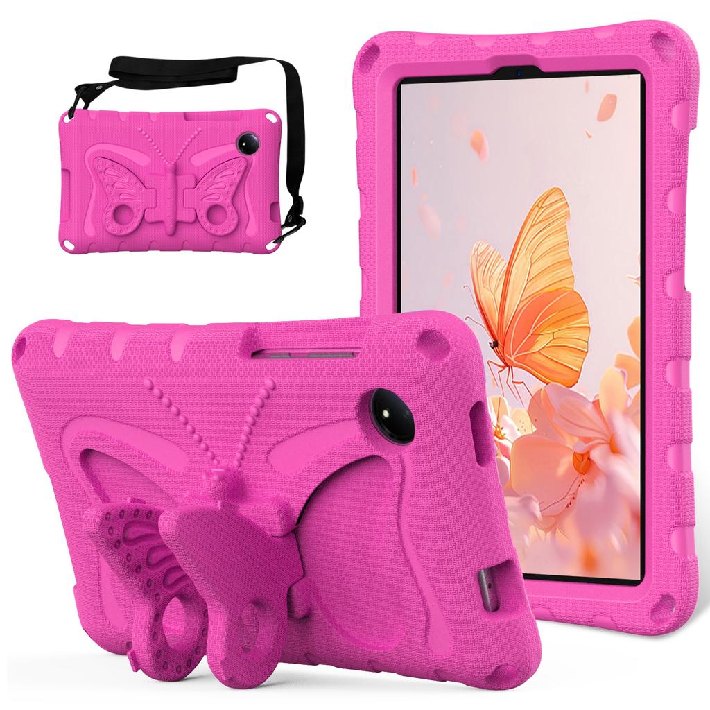 For Xiaomi Redmi Pad SE 4G 8.7 Inch Case Butterfly Kickstand EVA Tablet Cover with Shoulder Strap