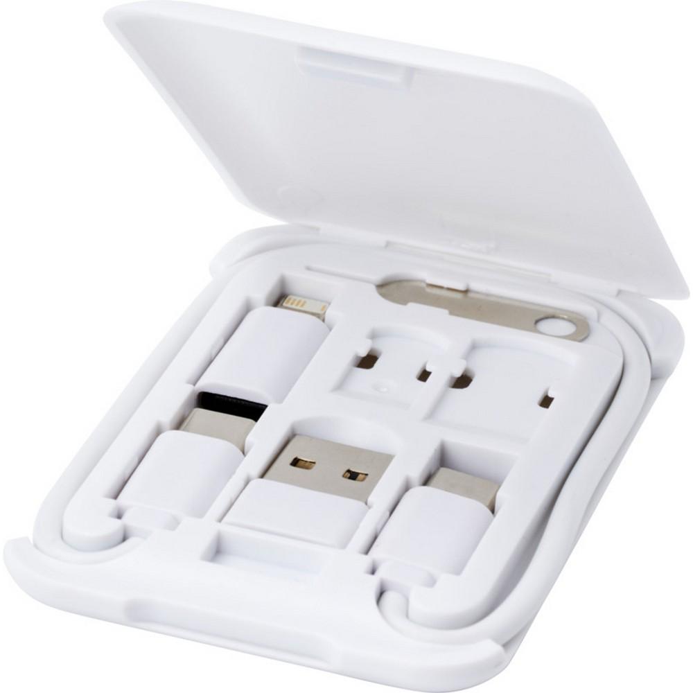 Savvy modulares Ladekabel aus recyceltem Kunststoff mit Telefonhalter