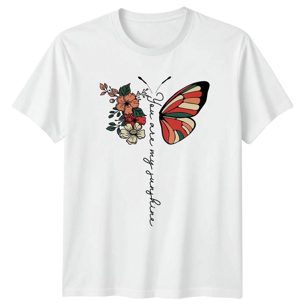 You Are My Sunshine TShirt Butterfly Floral Nature Birthday Gift S