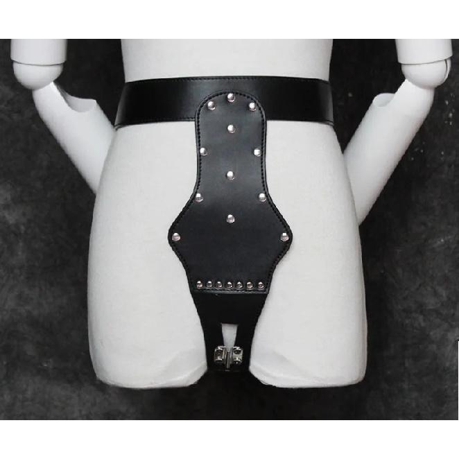Bondage Adjustable Leather Locking G- String Underwear Chastity Belt for Female Women