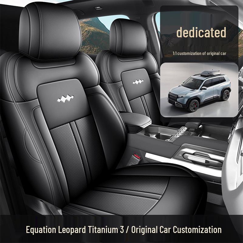 Equation Leopard Titanium 3 Full Leather Breathable Car Seat Cover for All Seasons
