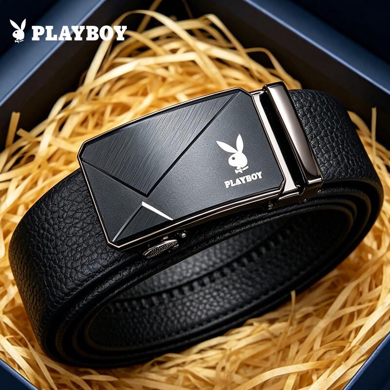 

PLAYBOY Men s Genuine Leather Automatic Buckle Belt